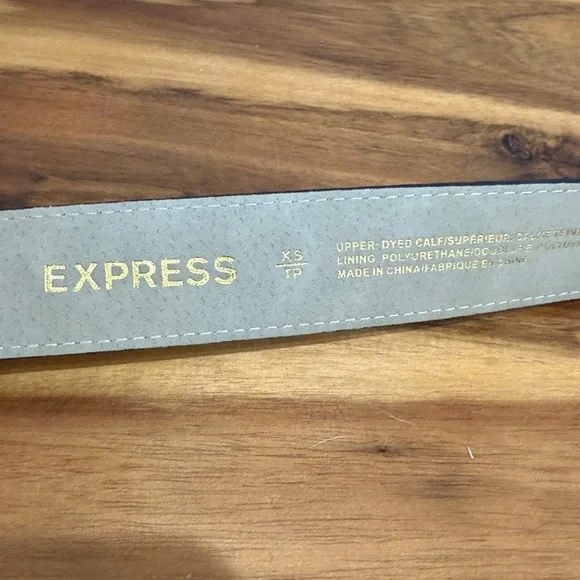 Express Leopard Print Calf Hair Belt with Dual Gold Ring Buckle size XS - Picture 2 of 4